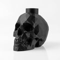 Bougeoir tête de mort low-poly noir rendu 3D